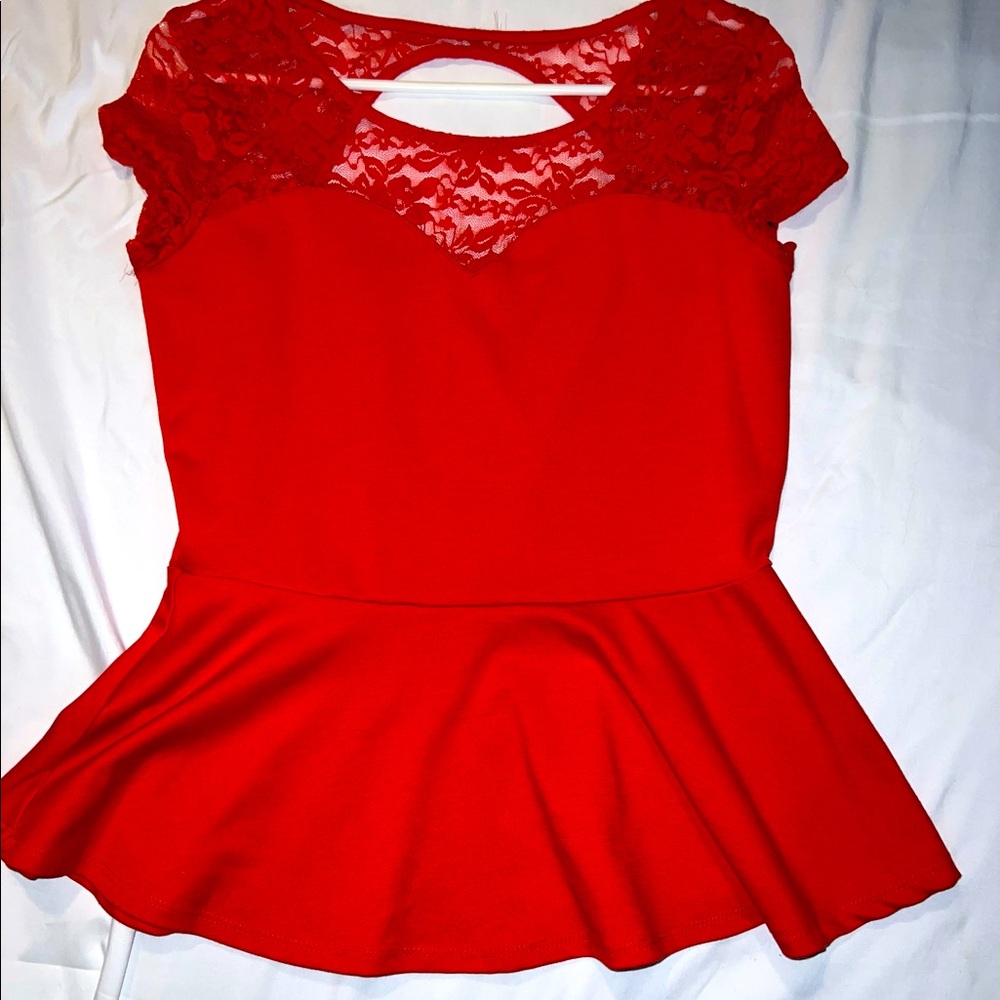 Peplum top with lace back